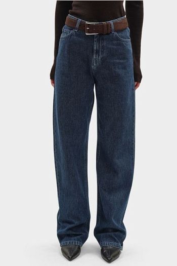 Джинсы широкие синие Trussardi