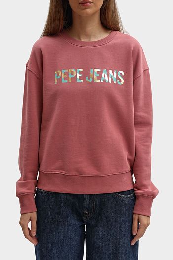 Свитшот хлопковый розовый Pepe Jeans