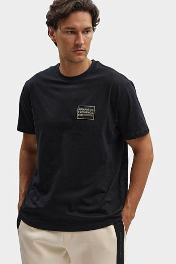 Футболка хлопковая черная Armani Exchange