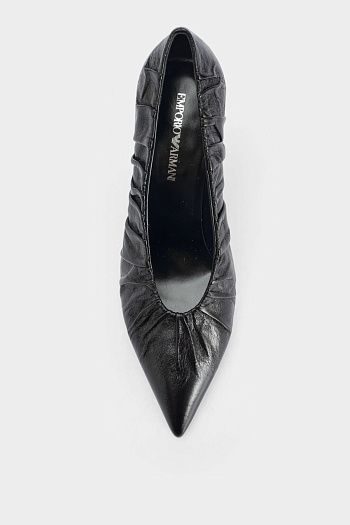 Туфли лодочки черные кожаные Emporio Armani