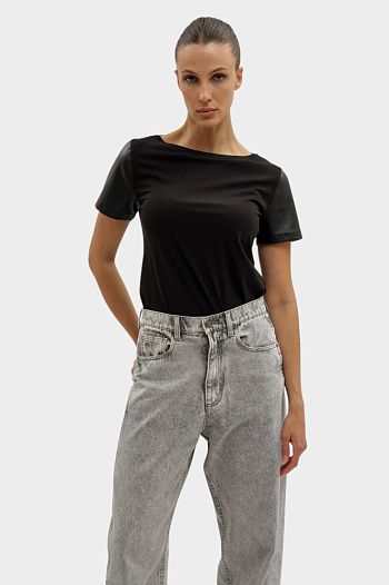 Футболка хлопковая черная Armani Exchange