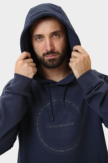 Свитшот хлопковый синий Armani Exchange