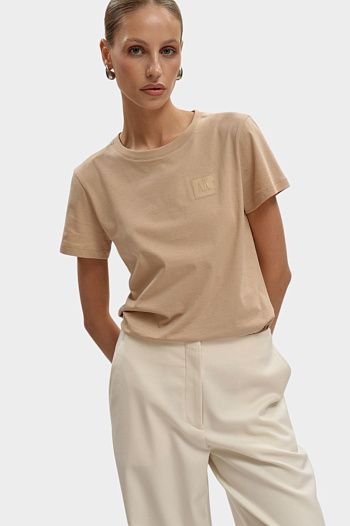 Футболка хлопковая бежевая Armani Exchange