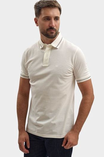 Поло хлопковое белое Emporio Armani