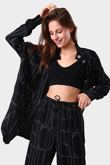 Рубашка из вискозы черная  Armani Exchange