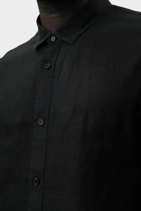 Рубашка льняная Armani Exchange Черный