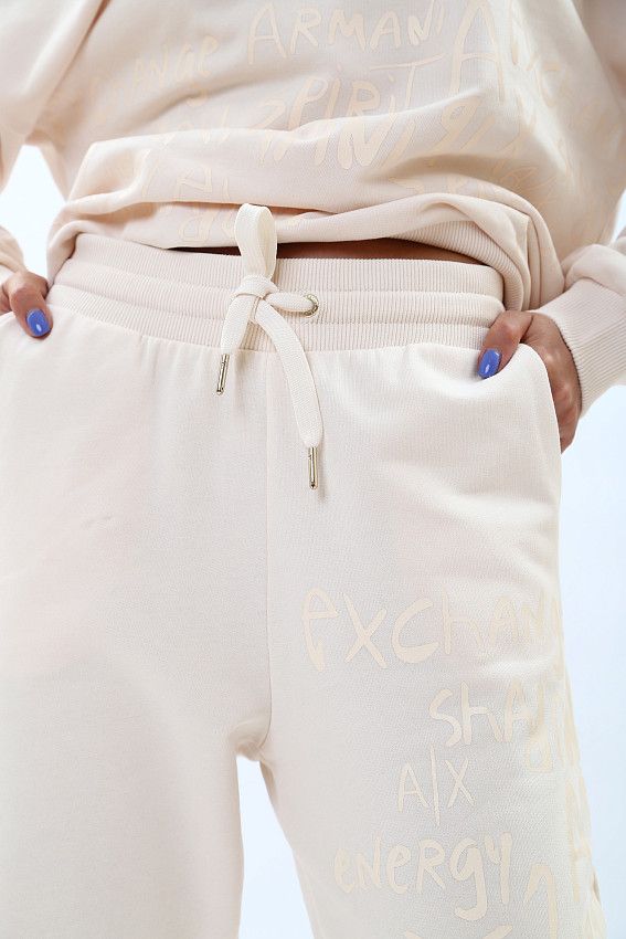 Брюки спортивные джоггеры Armani Exchange Молочный