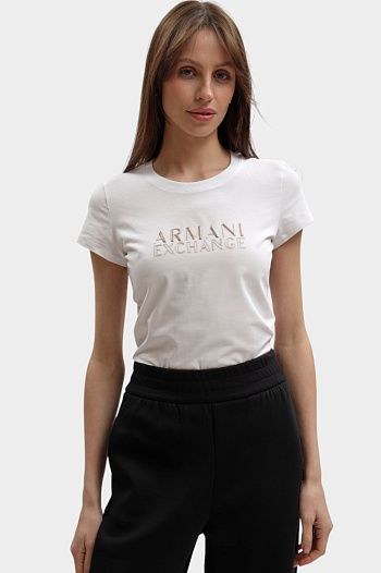 Футболка хлопковая белая Armani Exchange