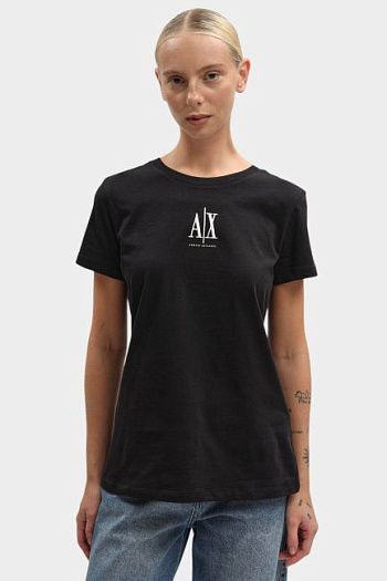 Футболка хлопковая черная Armani Exchange