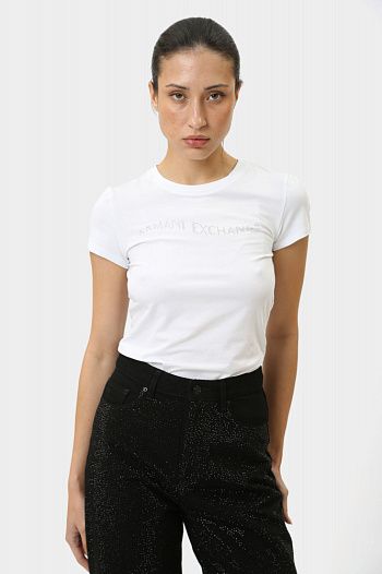 Футболка хлопковая белая Armani Exchange