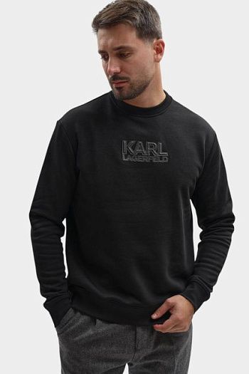 Свитшот хлопковый черный Karl Lagerfeld