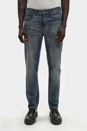Джинсы прямые хлопковые голубые Pepe Jeans