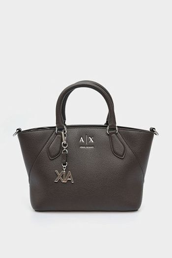 Сумка тоут кожаная коричневая Armani Exchange
