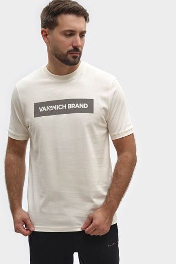 Футболка хлопковая молочная Van Mich