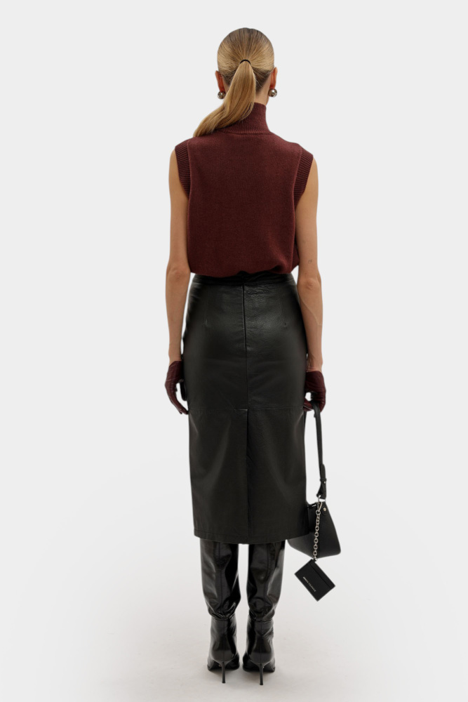 XW001239_AF16212 юбка кожаная armani exchange 