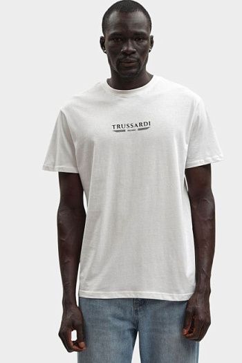 Футболка хлопковая черная Trussardi