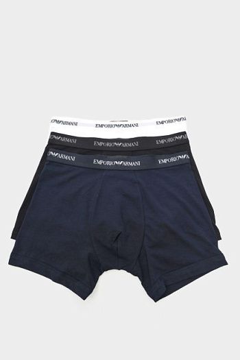 Комплект трусов хлопковый синий Emporio Armani