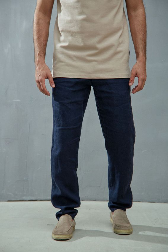 Брюки льняные Van Mich Синий