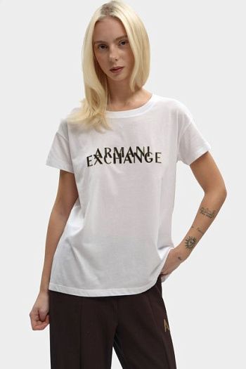 Футболка хлопковая белая Armani Exchange