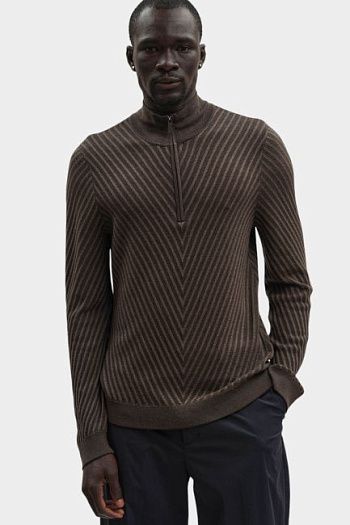 Джемпер шерстяной коричневый Emporio Armani