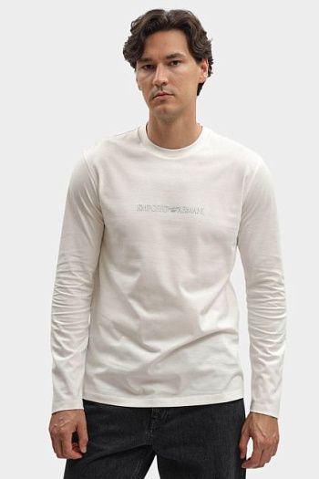 Футболка хлопковая молочная Emporio Armani