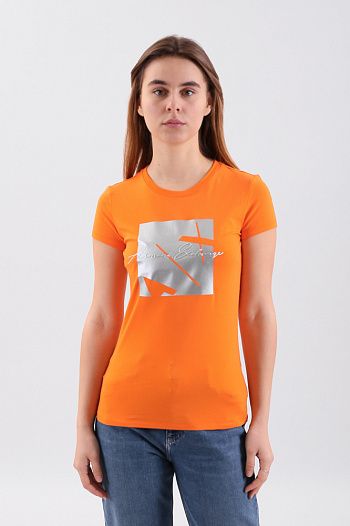 Футболка хлопковая оранжевая Armani Exchange