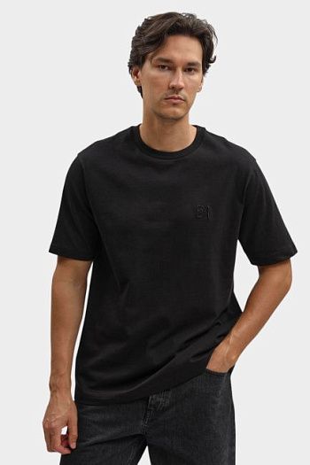 Футболка хлопковая черная Emporio Armani