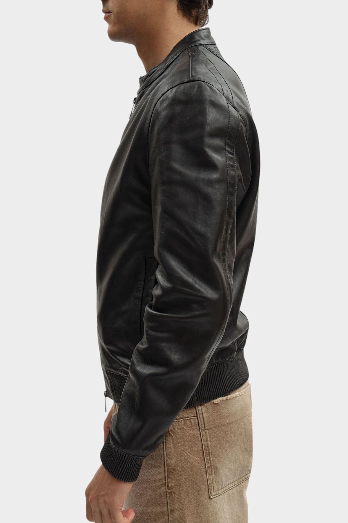 Куртка кожаная Bikkembergs Черный
