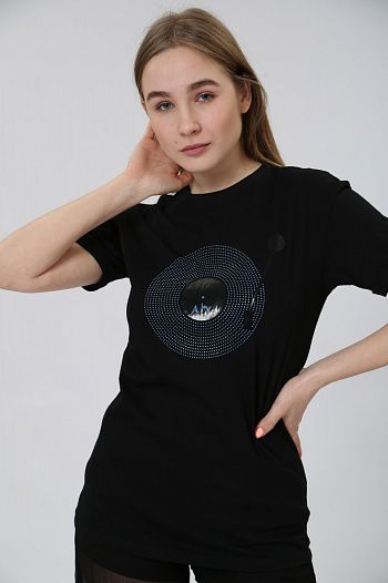 Футболка хлопковая черная Armani Exchange