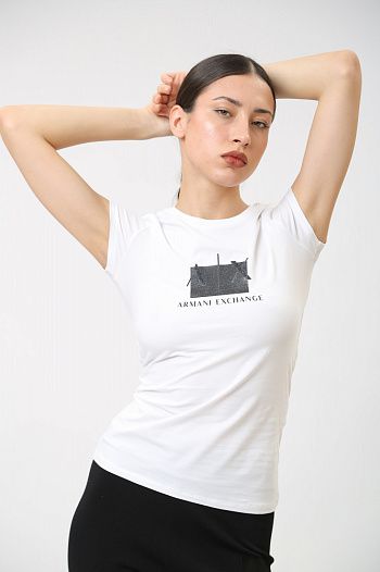 Футболка хлопковая белая Armani Exchange