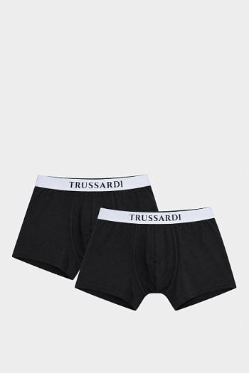 Комплект белья черный хлопковый Trussardi
