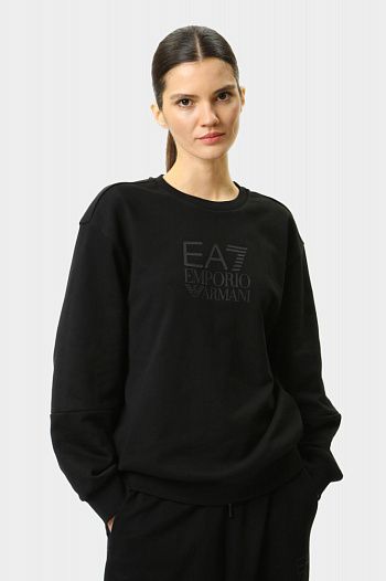 Свитшот хлопковый черный EA7