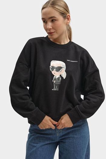 Свитшот хлопковый черный Karl Lagerfeld