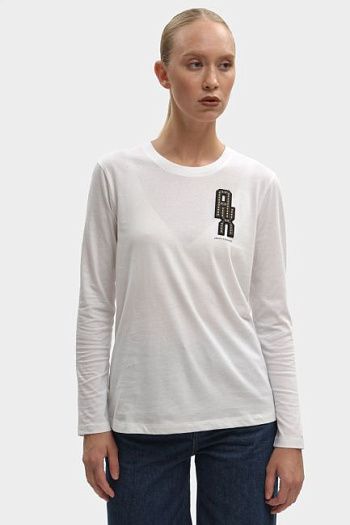 Лонгслив хлопковый белый Armani Exchange