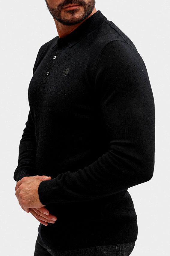Поло с длинным рукавом Karl Lagerfeld Черный
