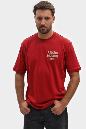 Футболка хлопковая красная Armani Exchange