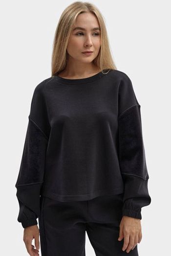 Свитшот хлопковый черный Emporio Armani