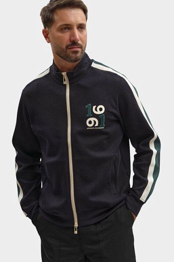 Толстовка хлопковая синяя Armani Exchange