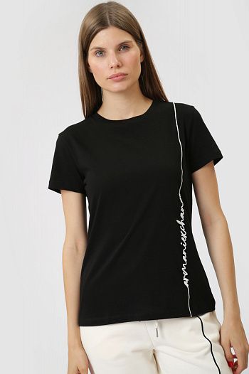 Футболка хлопковая черная Armani Exchange
