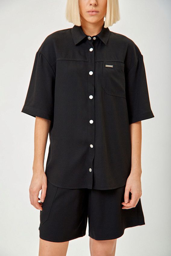 Рубашка к/рукав   The Hills Черный