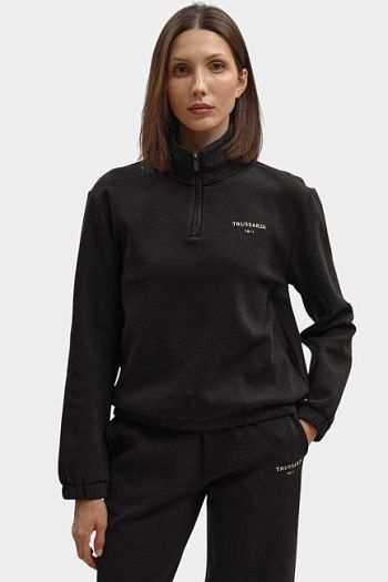 Толстовка хлопковая черная Trussardi