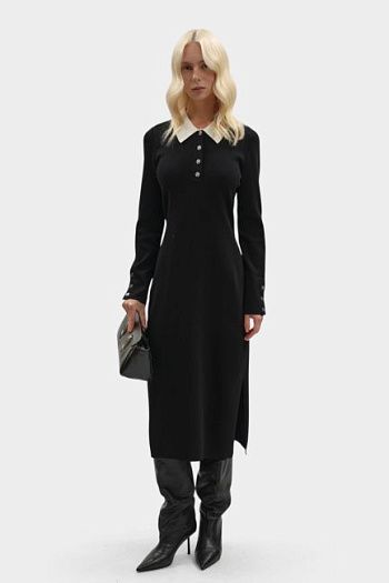 Платье на выход из вискозы черное Karl Lagerfeld