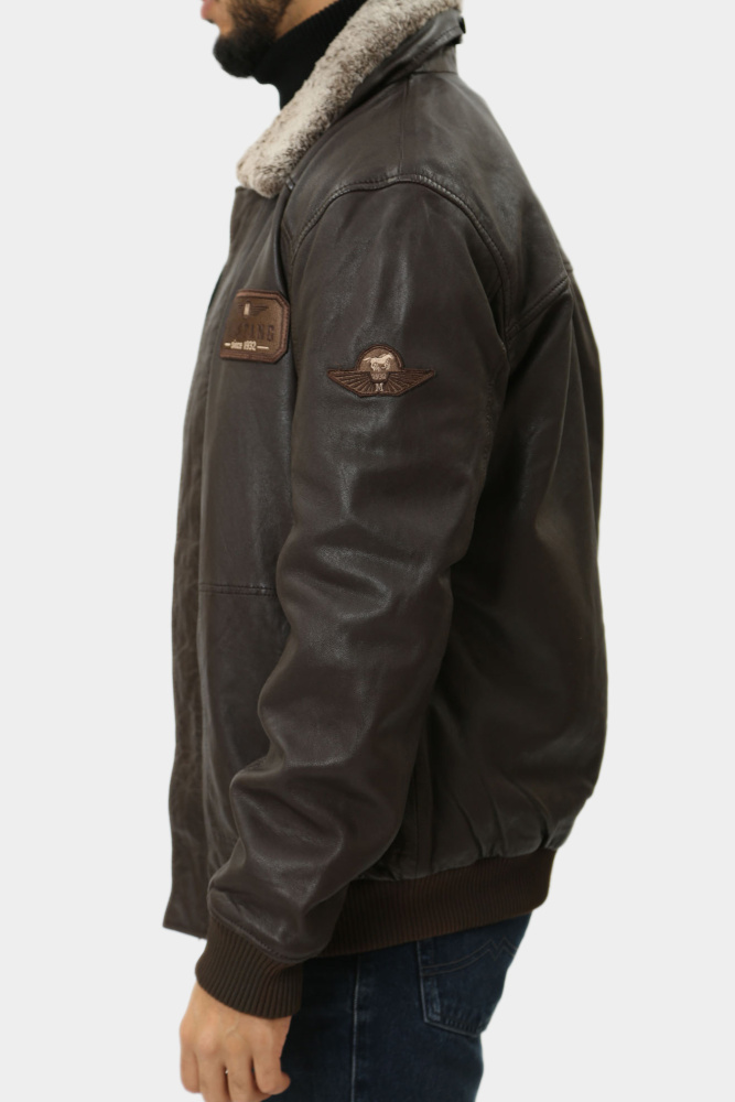 MU-M242-215 Куртка кожаная Mustang Коричневый