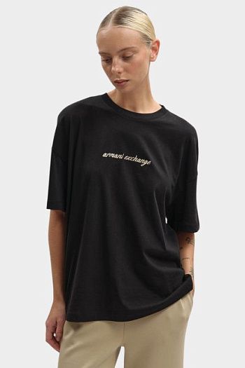 Футболка хлопковая черная Armani Exchange