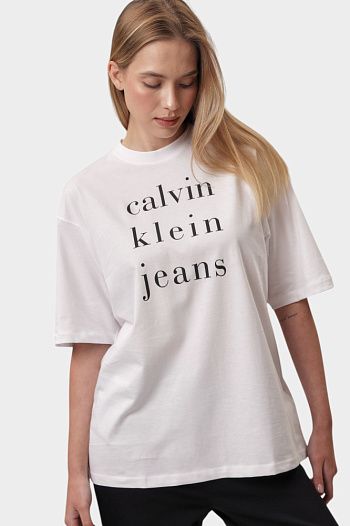 Футболка хлопковая белая Calvin Klein Jeans