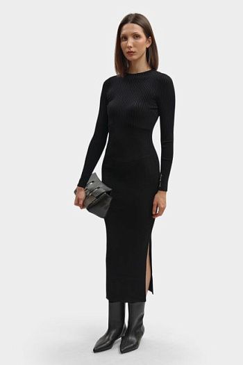 Платье облегающие из вискозы черное Armani Exchange