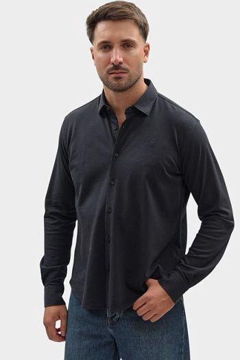 Рубашка хлопковая черная Trussardi