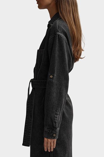 Платье хлопковое черное Pepe Jeans