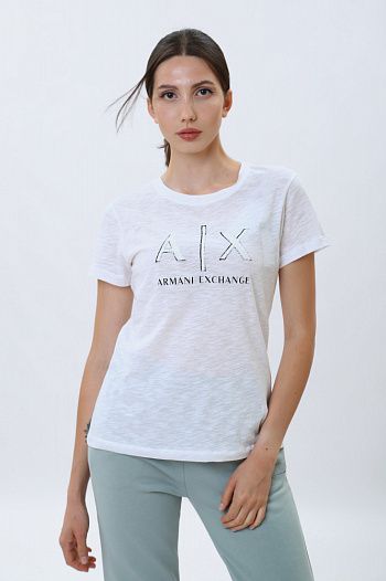Футболка хлопковая белая Armani Exchange