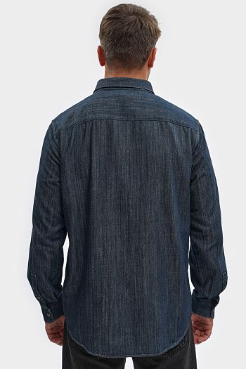Рубашка хлопковая синяя Armani Exchange